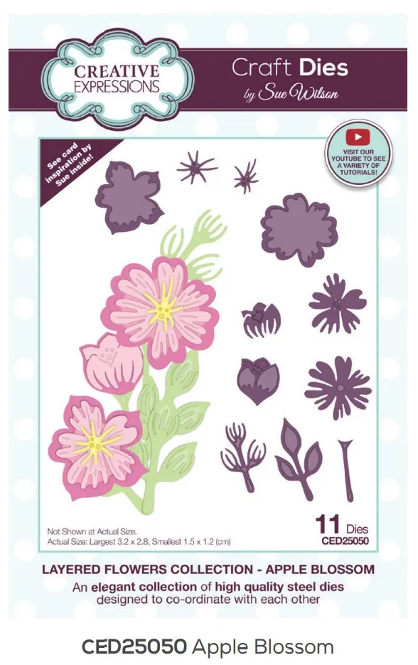 Apple Blossom Layered Flowers Dies