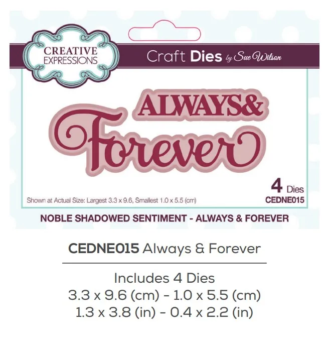 Always & Forever Craft Die Shadowed Sentiment