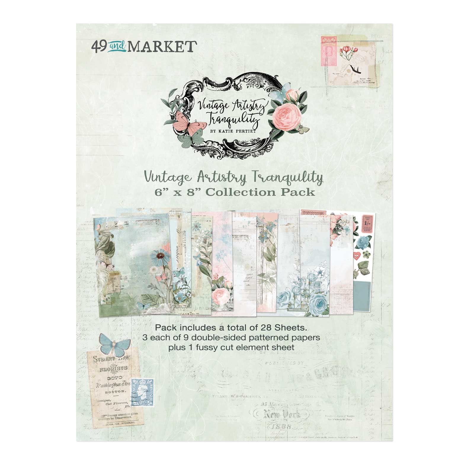 Vintage Artistry Tranquility 6x8 Collection Paper Pack