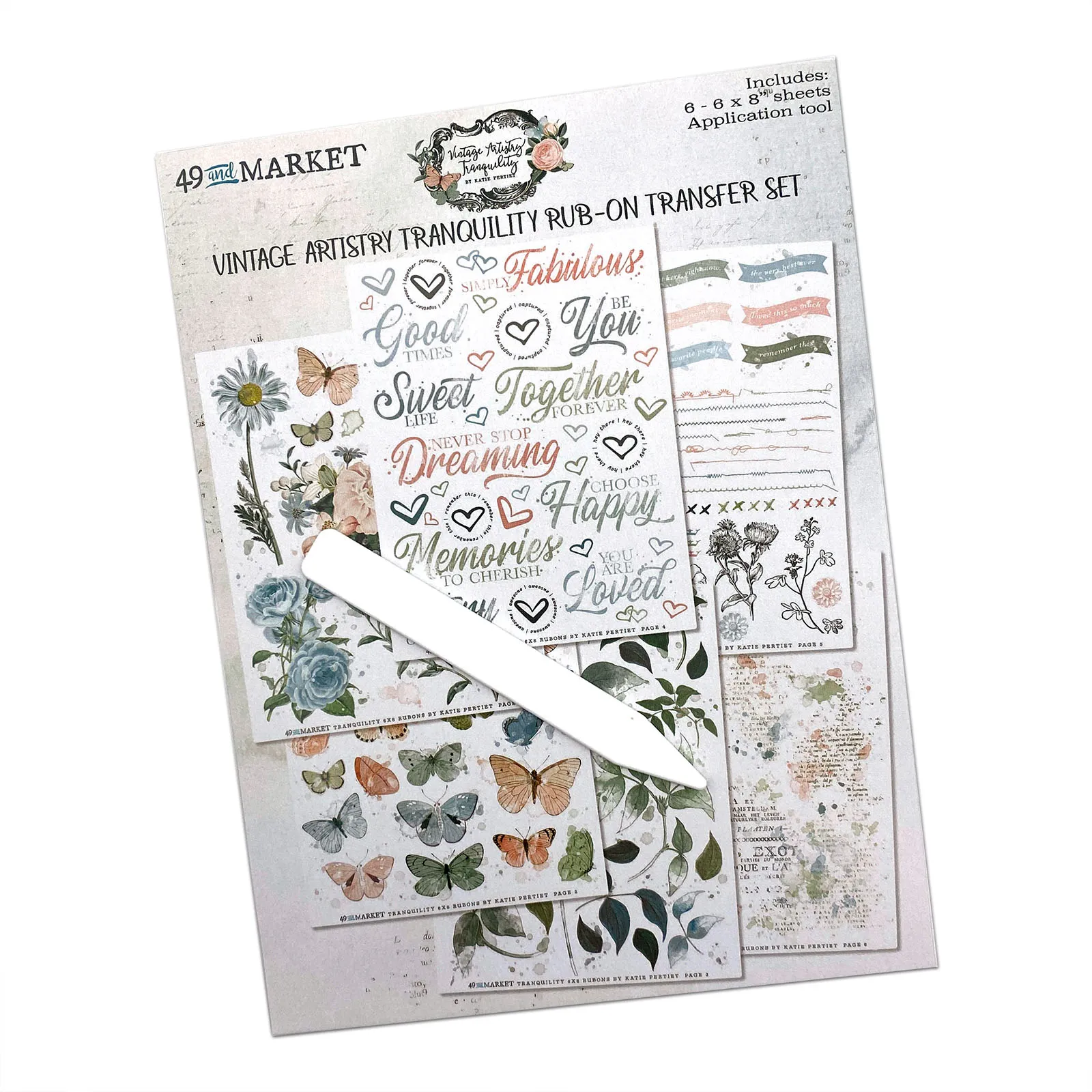 Vintage Artistry Tranquility 6x8 Rub-on Transfer Set