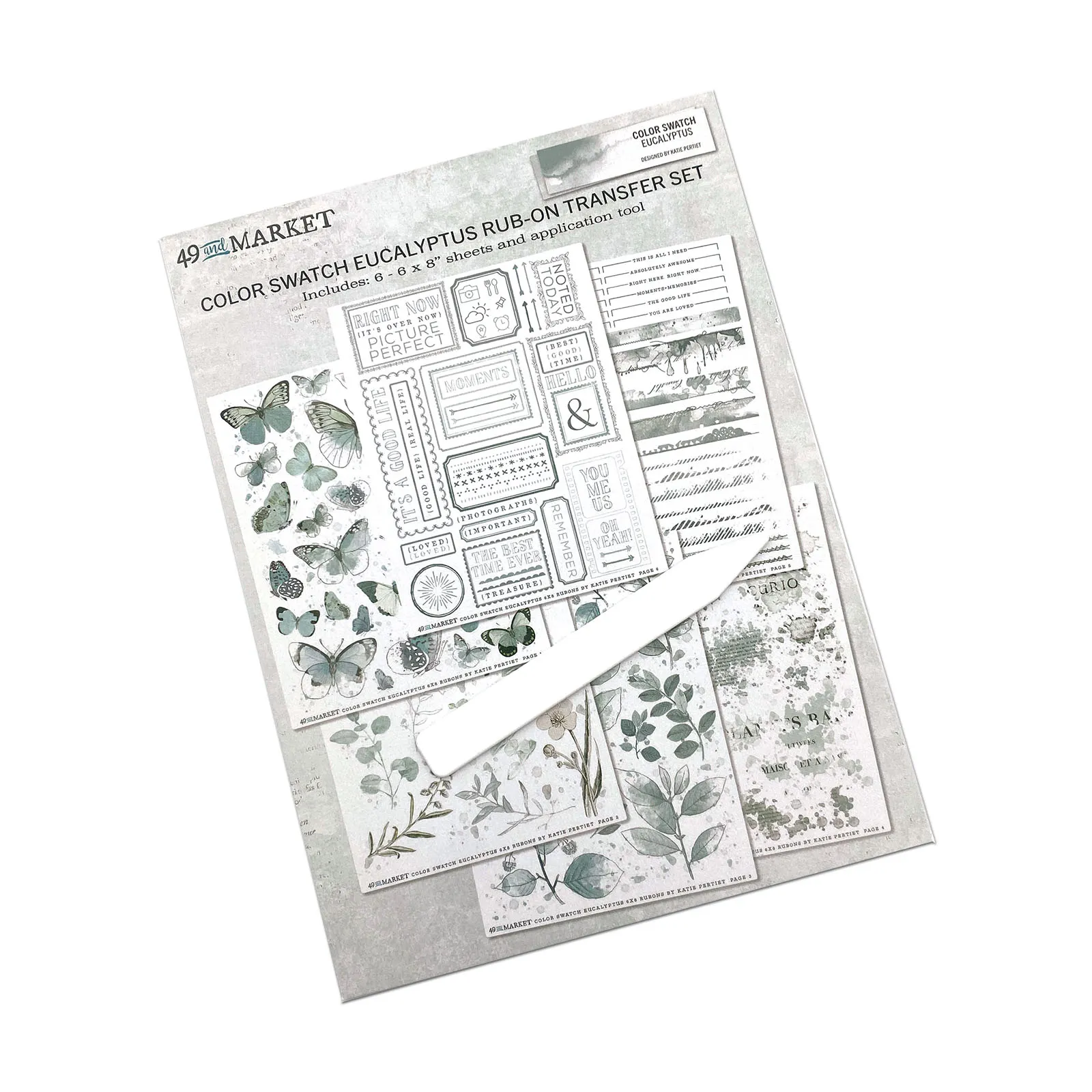 Color Swatch: Eucalyptus - 6x8 Rub-on Transfer Set