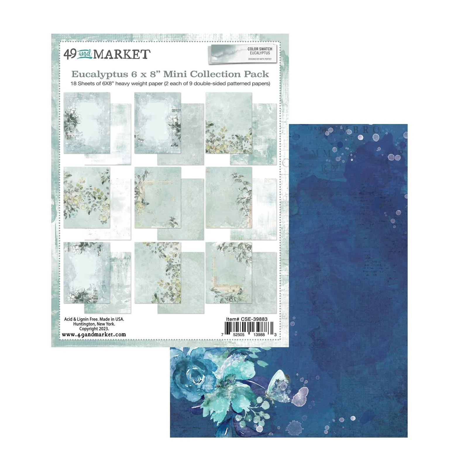 Color Swatch: Eucalyptus - 6x8 Mini Collection Paper Pack