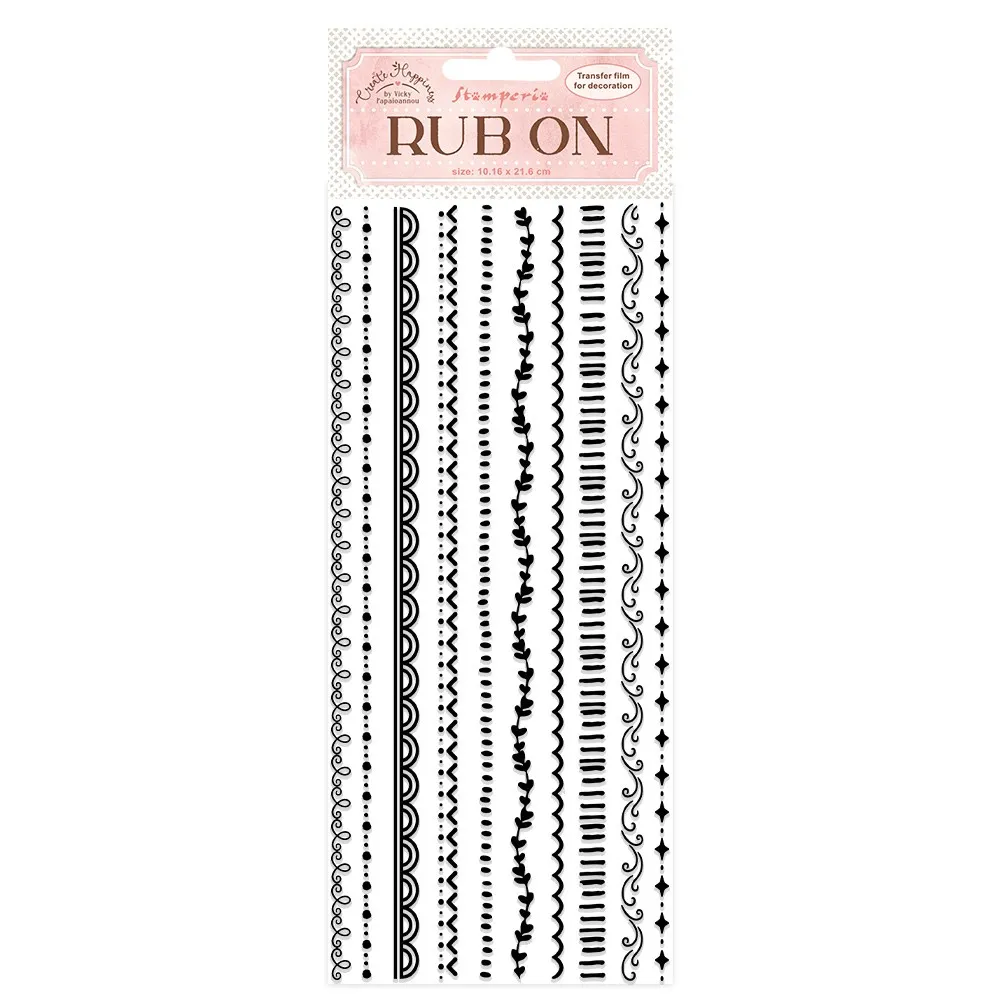 Create Happiness border Black Rub-Ons