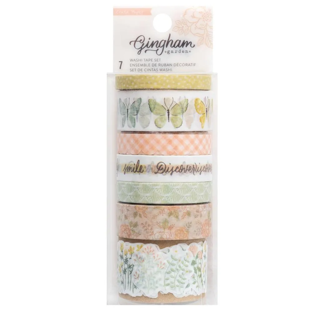 Gingham Garden Washi Tape, 7 pack