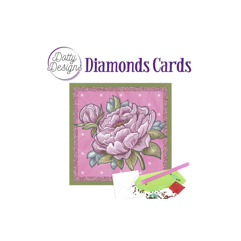 Pink Peony Diamond Card