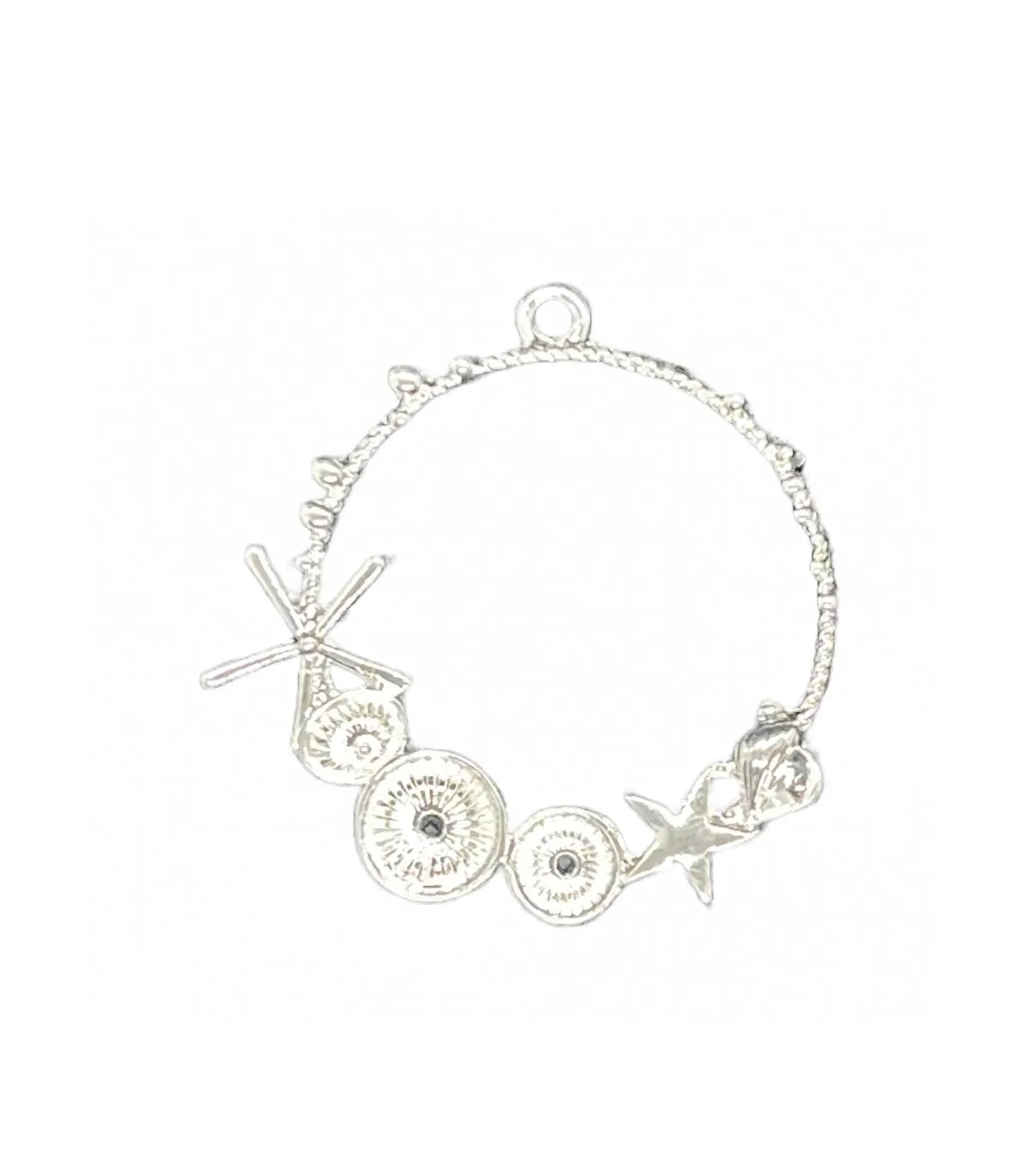 Tiny Shells Open Back Bezel, Silver