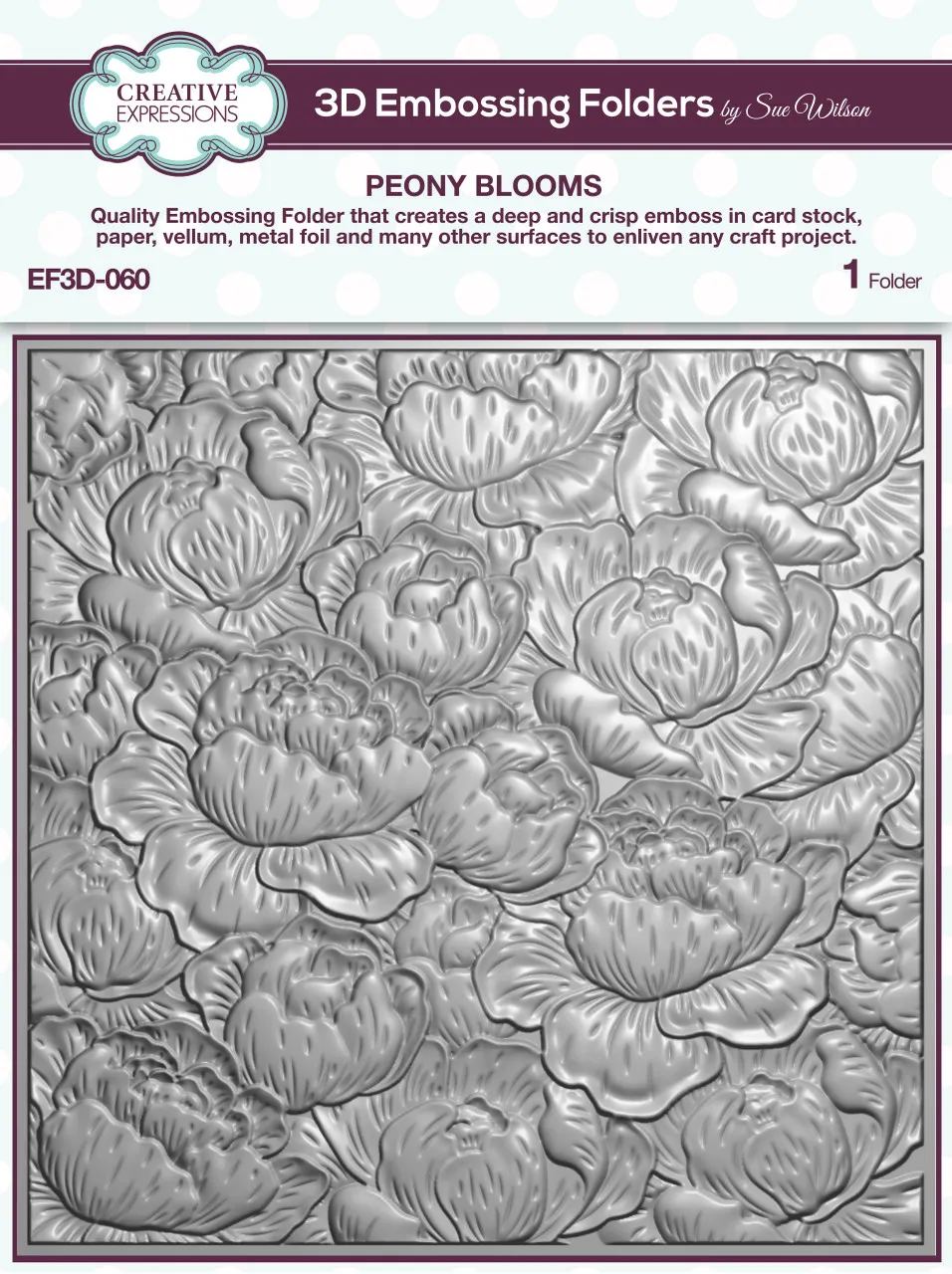 Peony Blooms 3D Embossing Folder