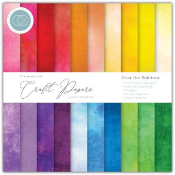 Craft Consortium The Essential Craft Papers Ink Drops - Rose - Collector’s Designer Pack with 12x12 Paper Pad, 6x6 Paper Pad and Dew Drops