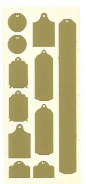 Fancy Tags Peel Offs, gold