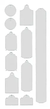 Fancy Tags Peel Offs, silver