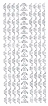 Heart Borders, silver Peel Offs