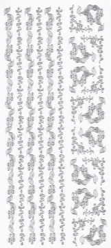 Flower Borders, silver Peel Offs