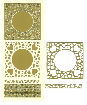 Mosaic Hearts & Butterflies Peel Offs, gold