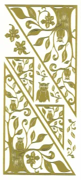 Owl Corners Peel Offs, gold