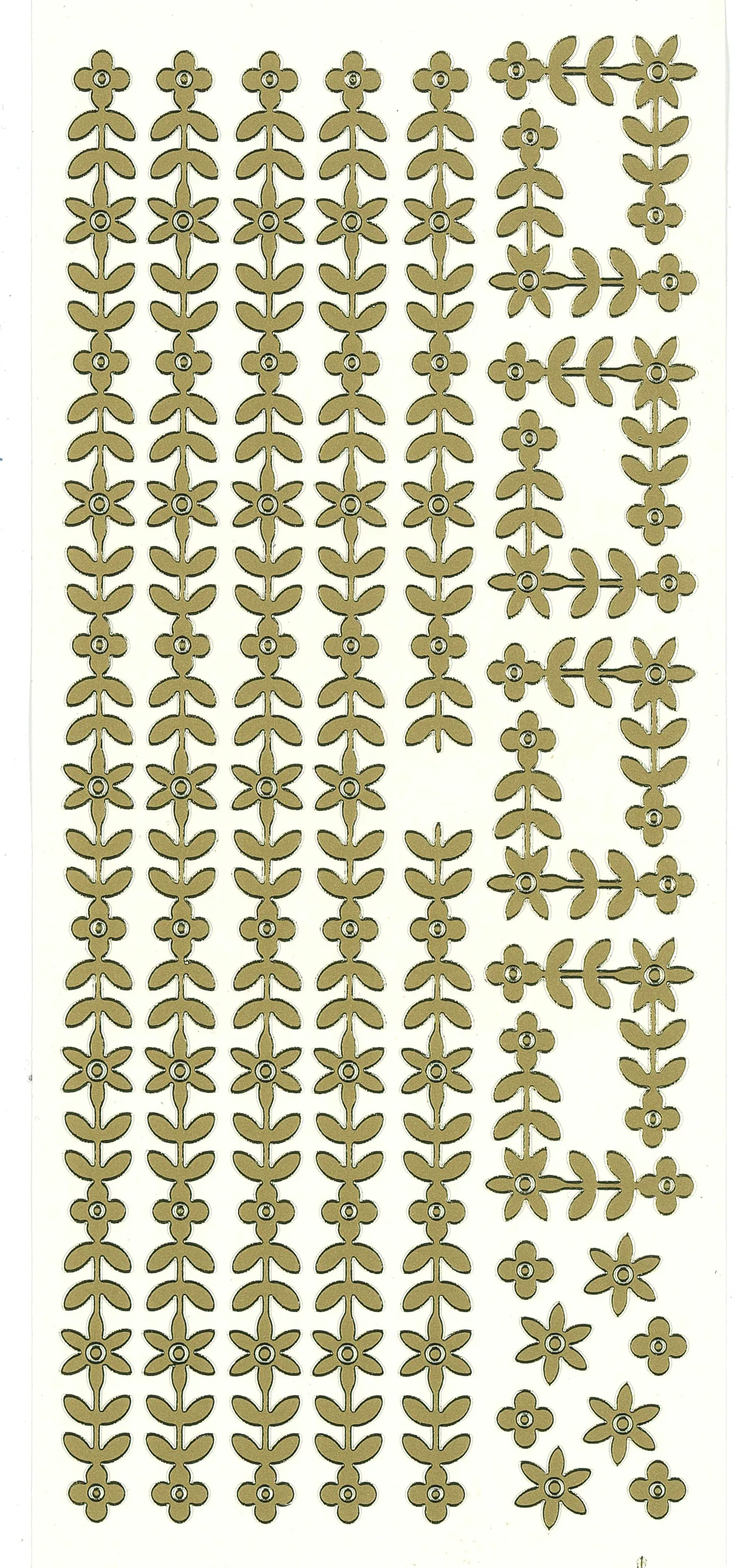 Flower & Leaves Borders, gold Peel Offs