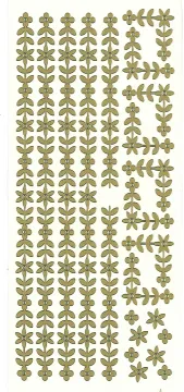 Flower & Leaves Borders, gold Peel Offs