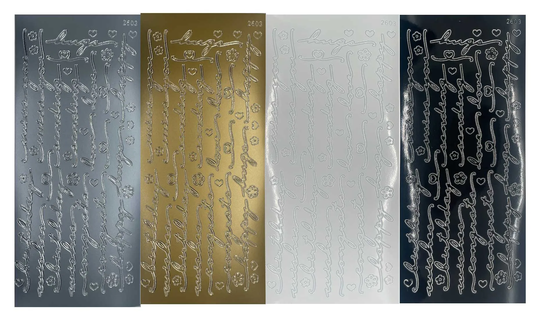 Script Greeting Dazzles Stickers, 4 Sheets