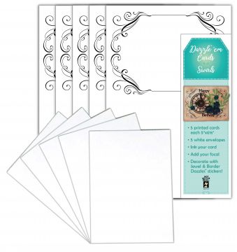 Dazzle 'em Cards--Swirls, 5 cards & envelopes