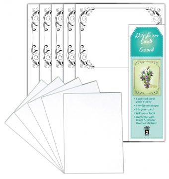 Dazzle 'em Cards--Curved, 5 cards & envelopes