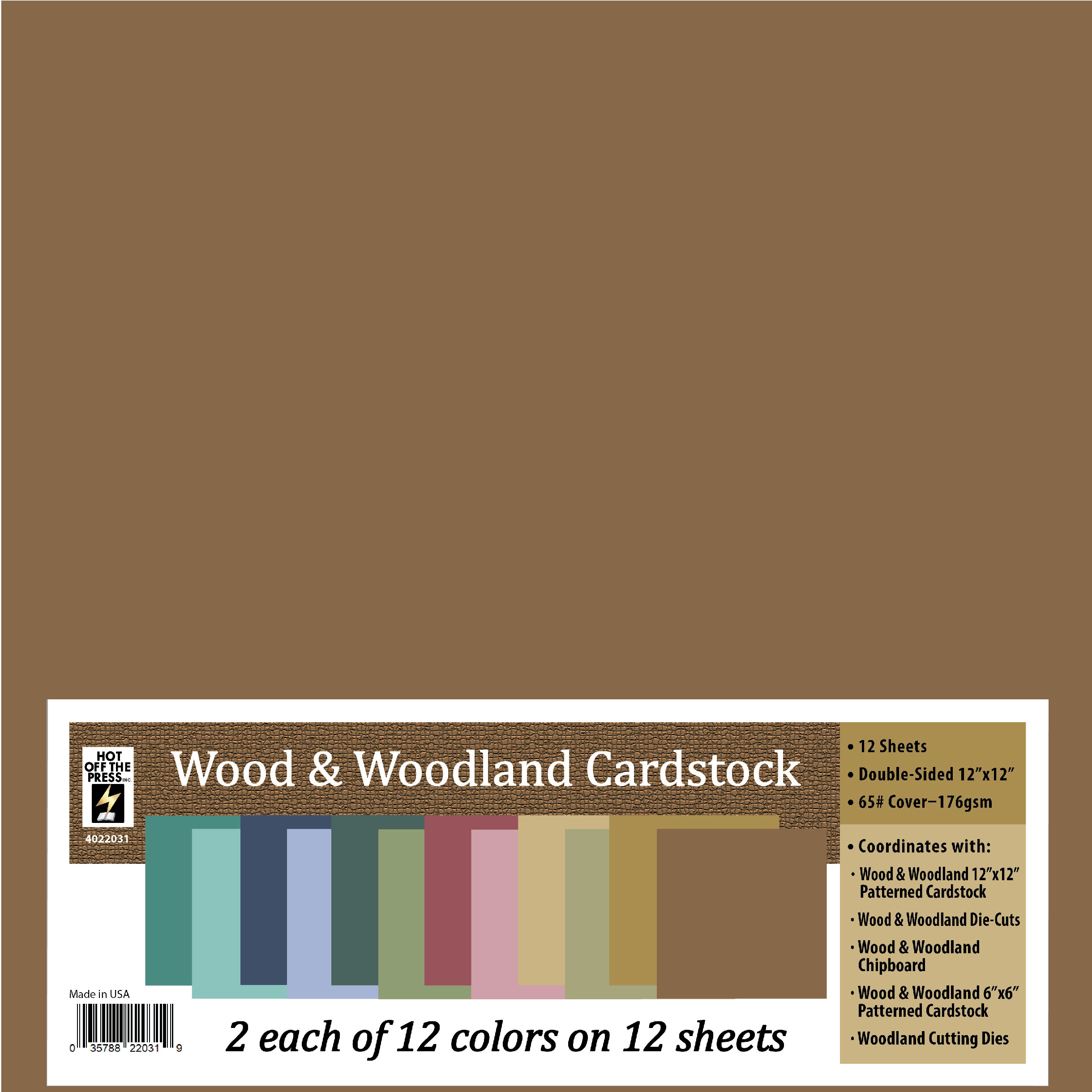 Wood & Woodland 12x12 Solid Cardstock