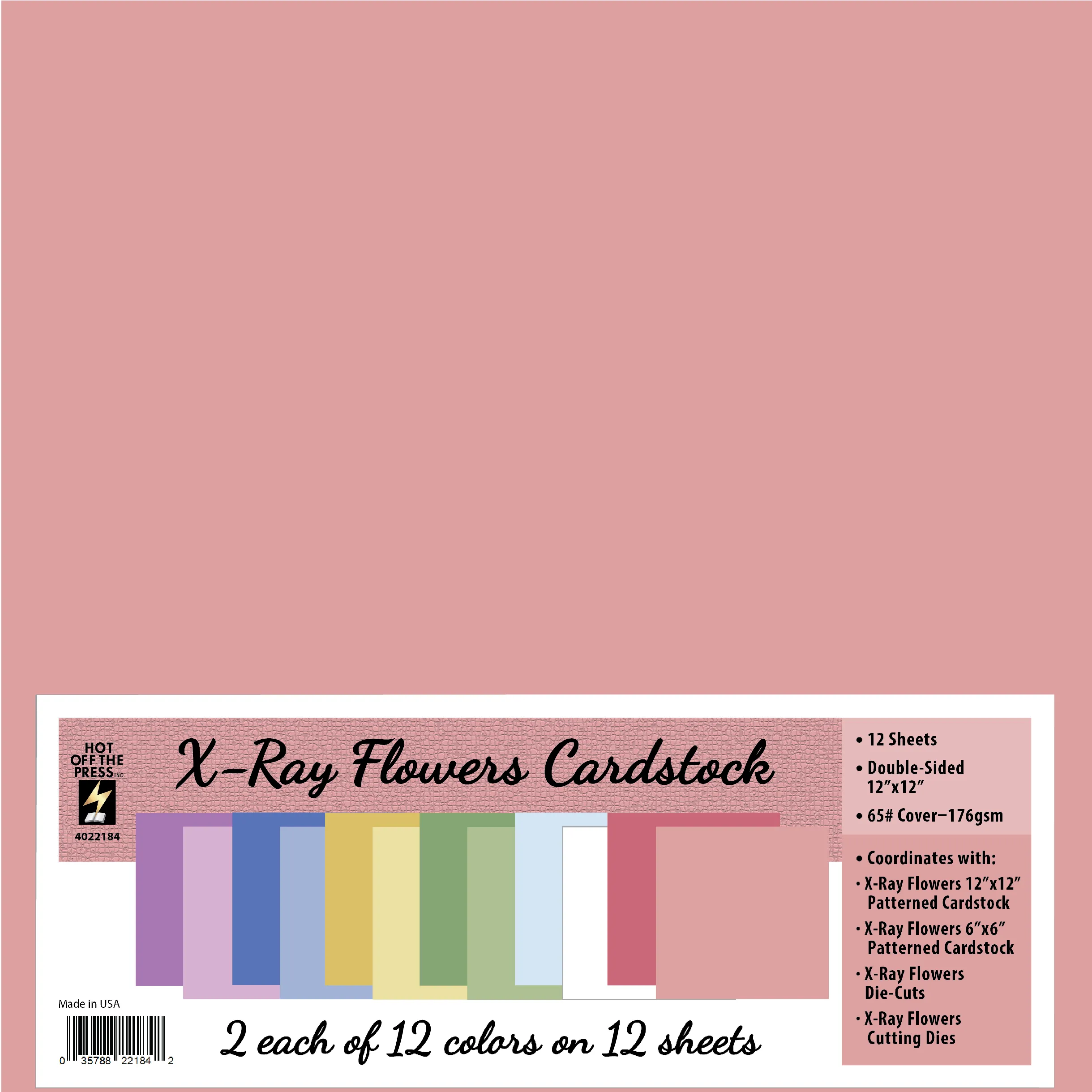 X-Ray Flowers 12x12 Solid Cardstock