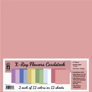X-Ray Flowers 12x12 Solid Cardstock
