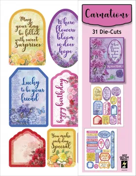 Carnations Die-Cuts, 31 pieces