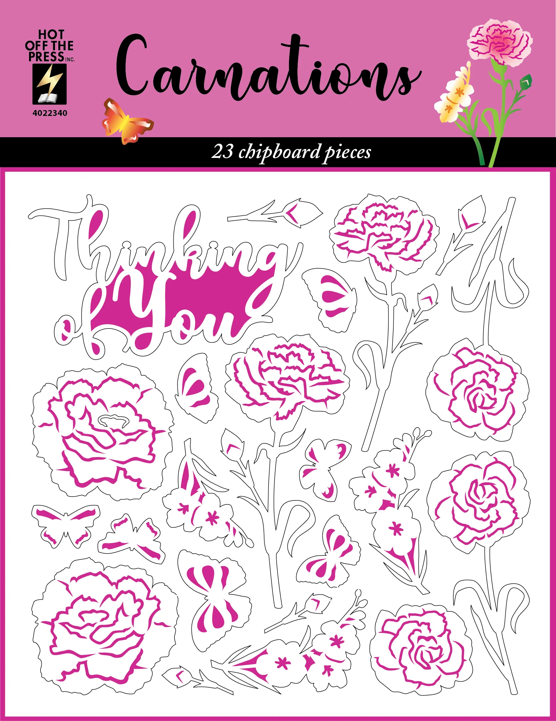 Carnations Chipboard