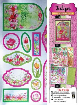 Tulips Glitter & Gilded Card Kit