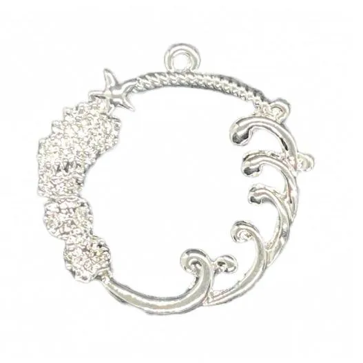 Waves Open Back Bezel, silver