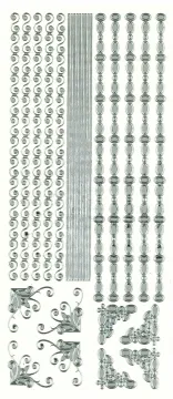 Borders & Corners Silver Peel Off Stickers