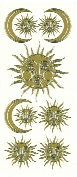 Sun & Moon Gold Peel Off Stickers