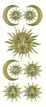 Gold Sun & Moon Peel Off Stickers