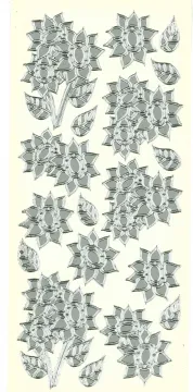 Silver Sunflowers Peel Off Stickers