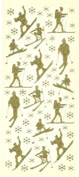 Ski Gold Peel Off Stickers