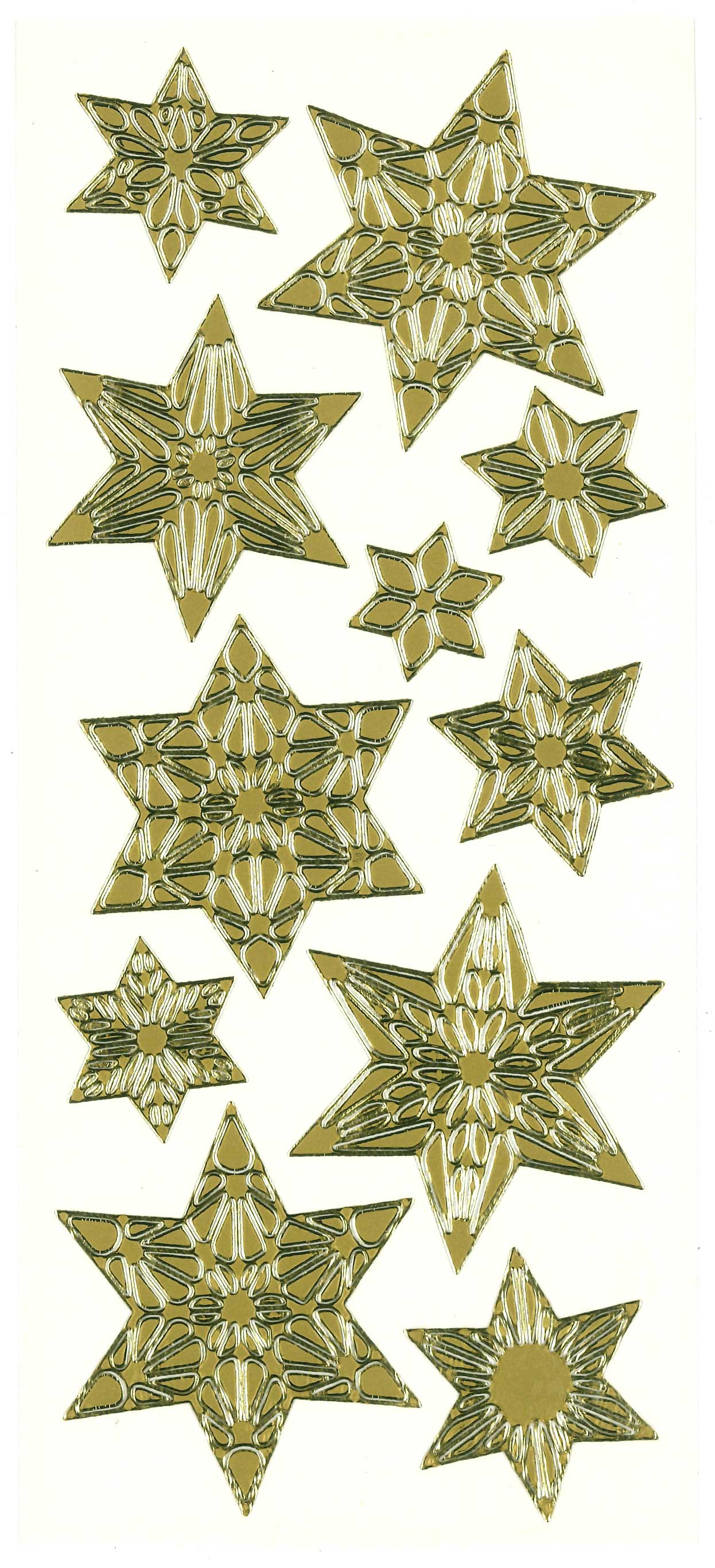 Gold Intricate Stars Peel Off Stickers
