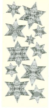Silver Intricate Stars Peel Off Stickers