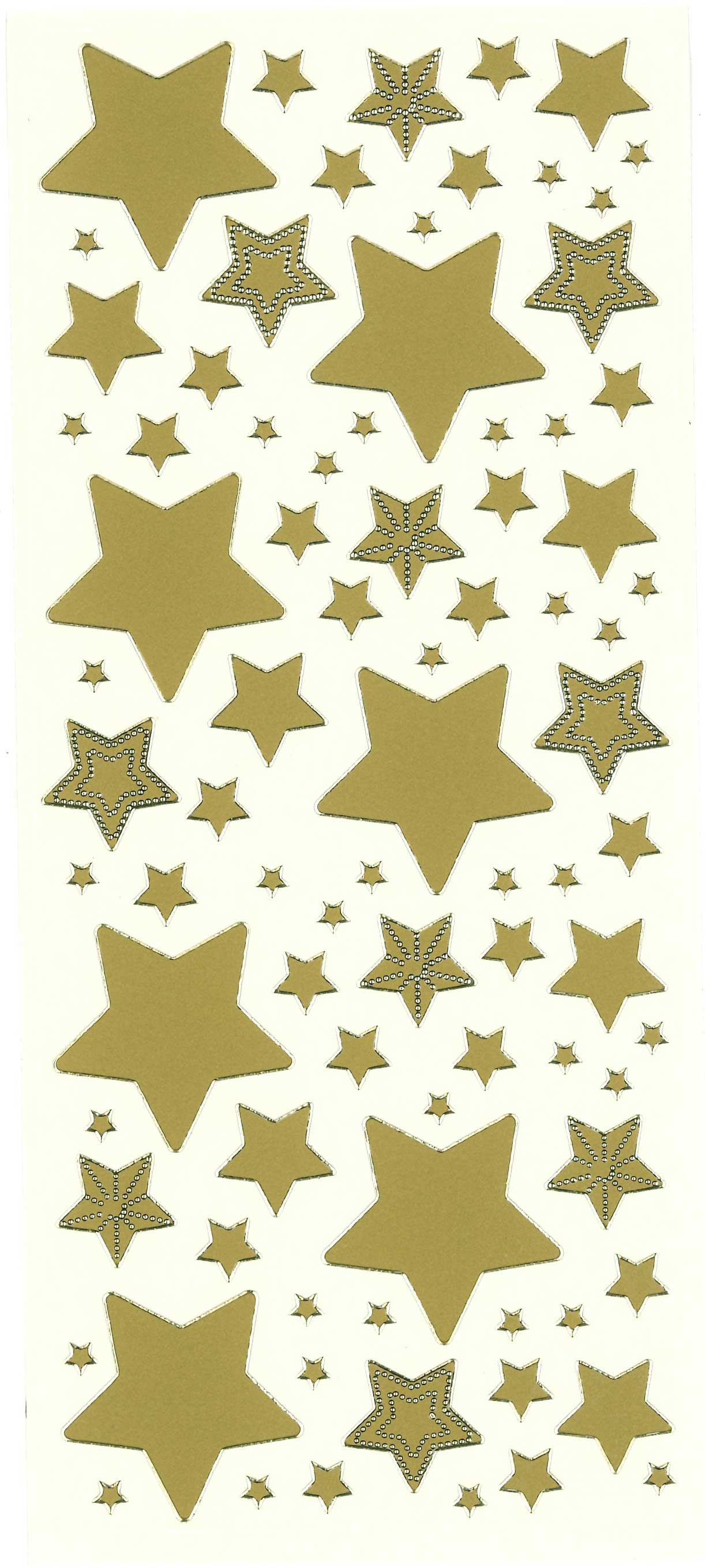 Stars & Engraved Stars Gold Peel Off Stickers