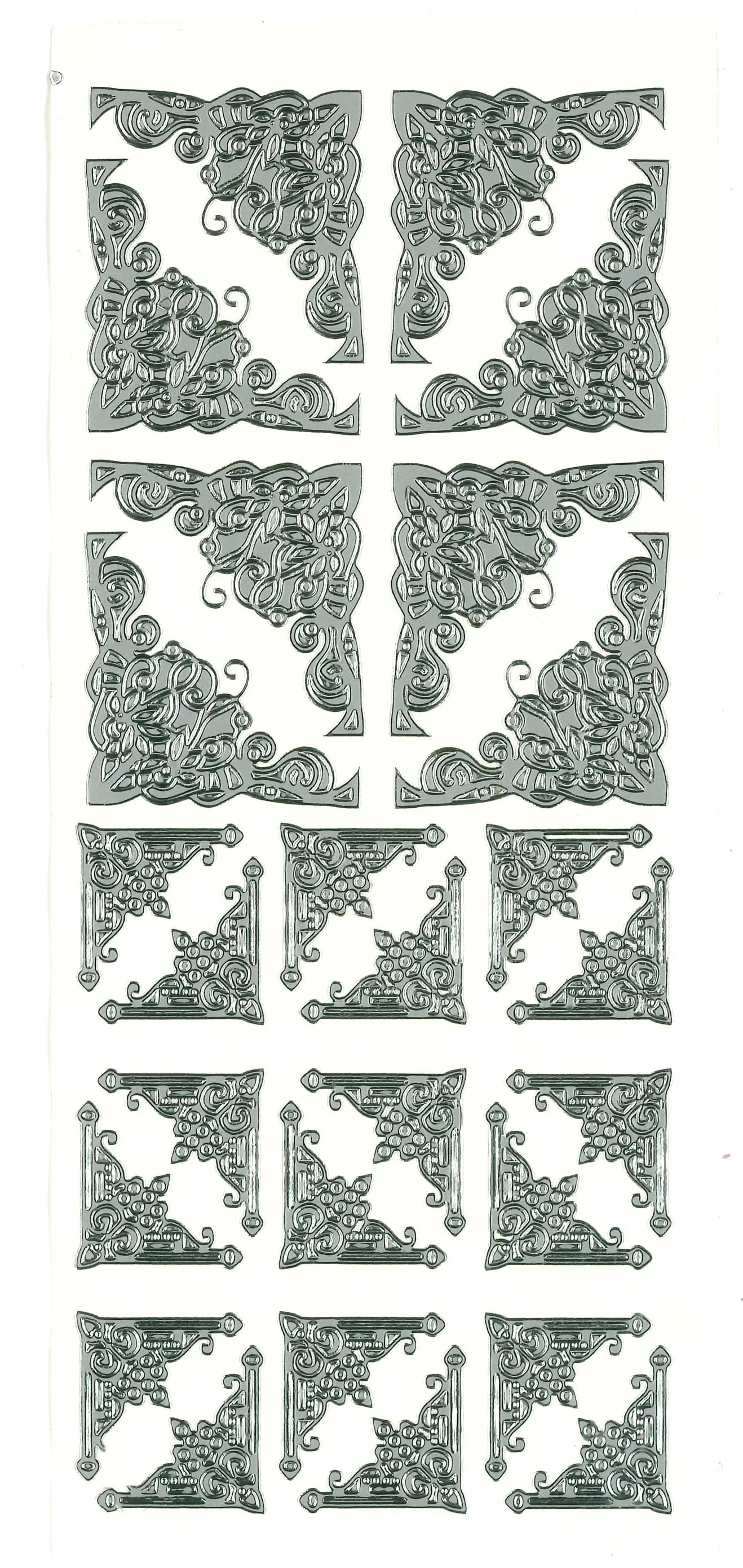 Silver Corners Peel Off Stickers