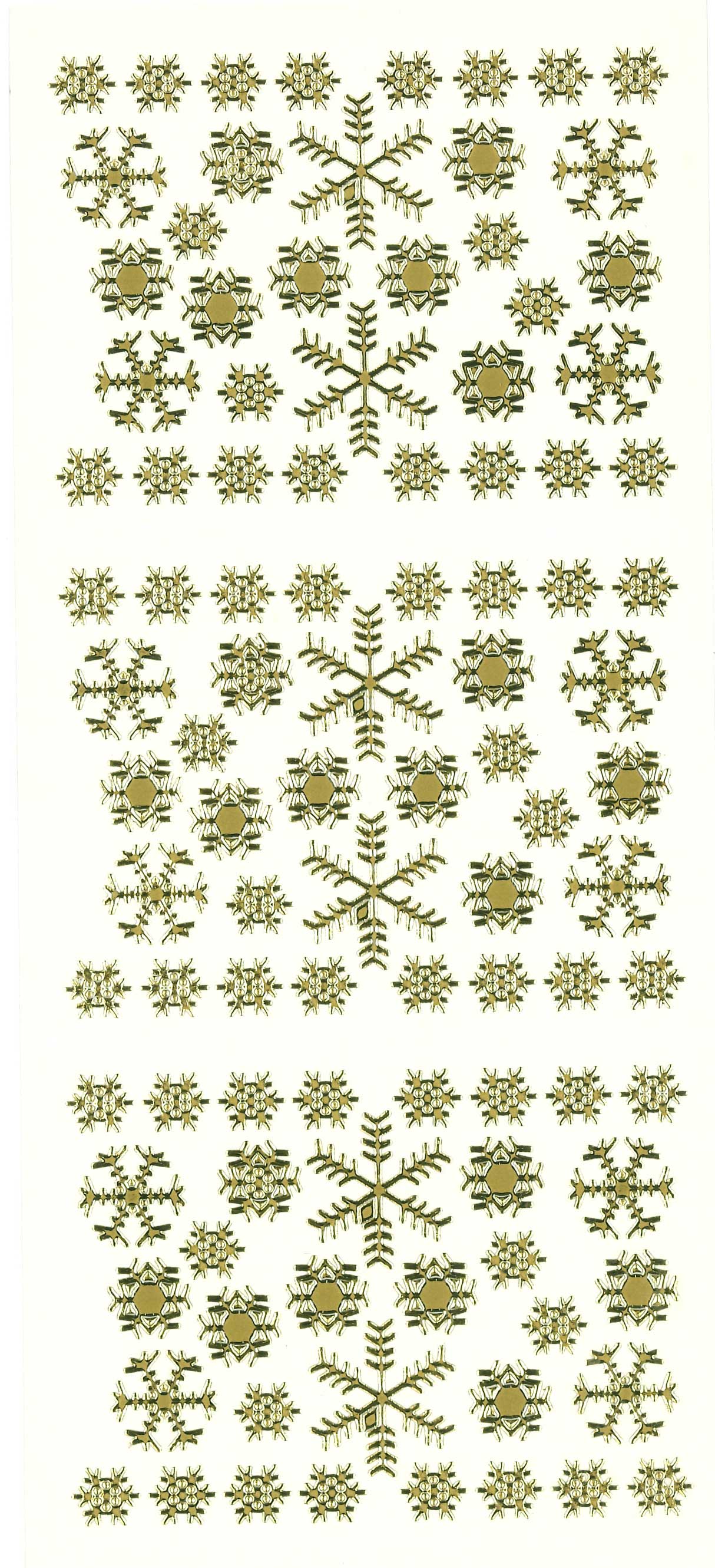 Snowflakes Gold Peel Off Stickers