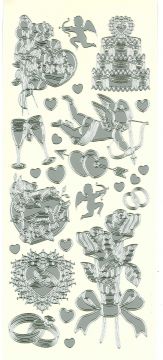 Valentine & Wedding Gold Peel Off Silver Stickers