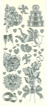 Silver Valentines Peel Off Stickers