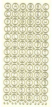 Alphabet Circles Gold Peel Off Stickers