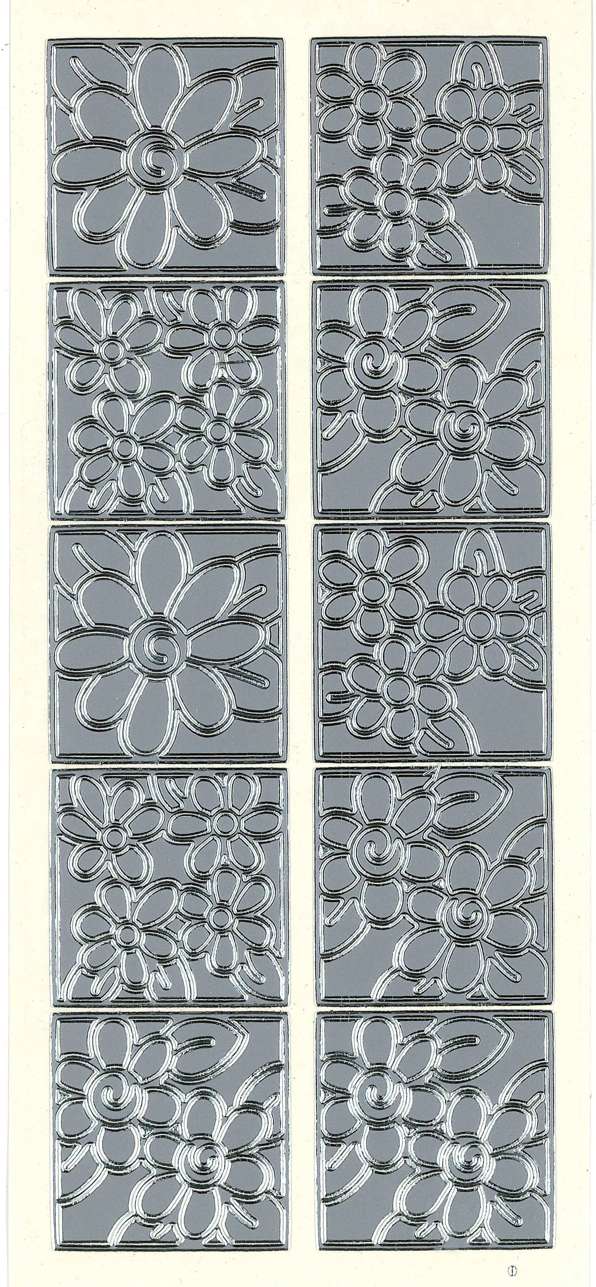 Silver Floral Peel Off Stickers
