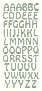 Silver Large Alphabet Peel Off Stickers