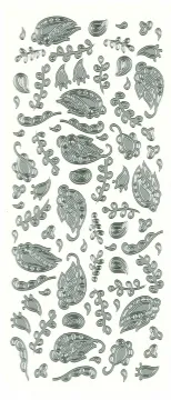 Graphic Leaves Silver Peel Off Stickers