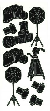 Photography Black Peel Off Stickers