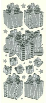 Presents Silver Peel Off Stickers