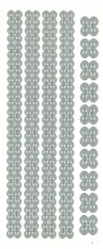 Flower Border & Corner Silver Peel Off Stickers