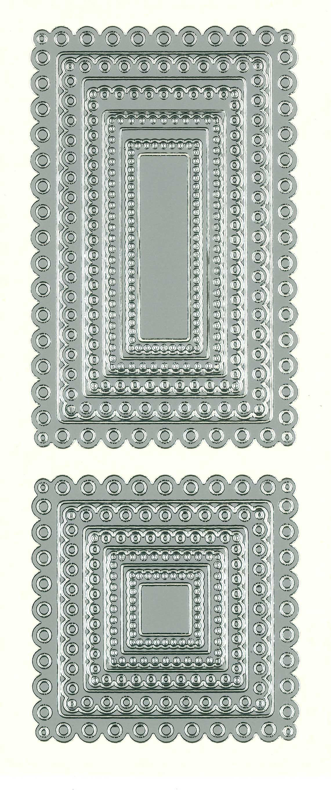 Square & Rectangle Frames Silver Peel Off Stickers
